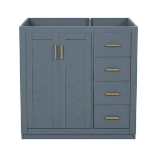 Retro Style Bathroom Vanity, 3 Drawers & Soft Closing Doors