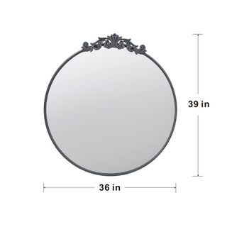 Classic Design Mirror With Baroque Inspired Frame For Bathroom, Entryway Console Lean Against Wall
