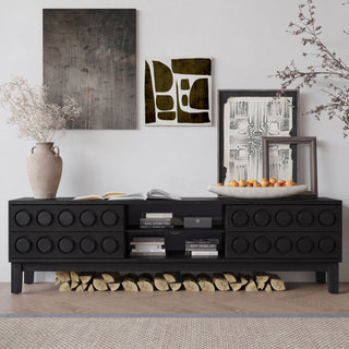 Media Console With 4 Drawers And Cable Management