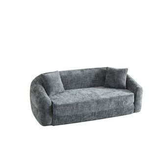 Curved Convertible Sofa, 2 In 1 Fold Out Bed With Pull Out Base And Deep Seat
