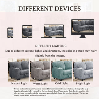 L-Shaped Sofa With Pull Out Sofa Bed With USB