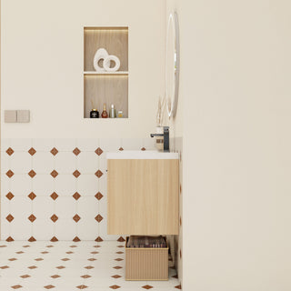 Wall Mounted Floating Bathroom Vanity With Sink, Door & Drawers Modular Cabinet