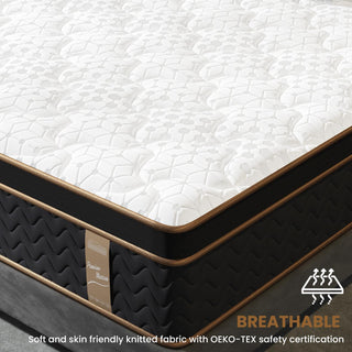 Plush Hybrid Mattresses With Gel Memory Foam, Individual Pocket Spring Motion Isolation Edge Support