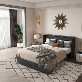 Full Murphy Bed With Storage Drawers, Charging Station, Foldable Panels, And Silent Swivel Wheels