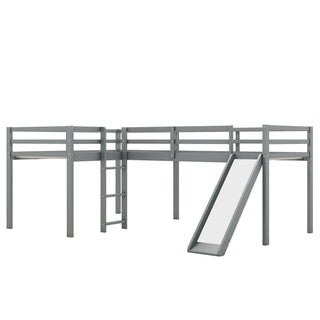 L Shaped Loft Bed With Ladder And Slide