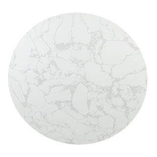 Clayten - Around Dining Table - Marble / Espresso