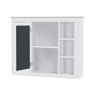 Bathroom Vanity With Mirror Cabinet, Single Sink With 2 Soft Closing Doors And 4 Drawers