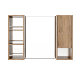 39.4" Wall Mounted Bathroom Cabinet With Storage And - Imitative Oak