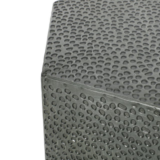 Modern Hammered Iron Geometric End Table