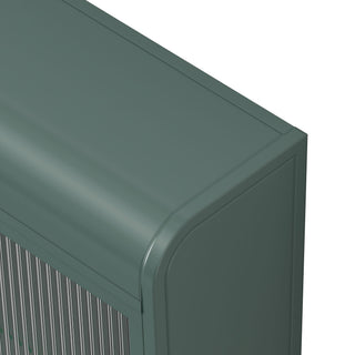 Arched Wall Mounted Cabinet, 3 Door Storage For Kitchen - Dark Green