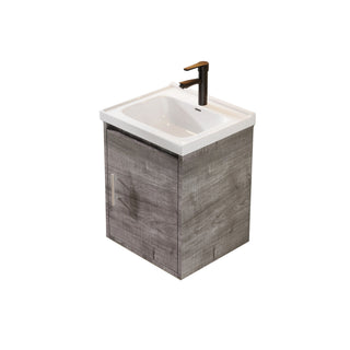Floating Bathroom Vanity Combo, Wall Mounted Cabinet With Sink & Soft Close Doors For Small Bathrooms