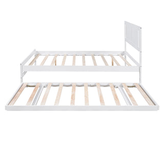 Platform Bed With Adjustable Trundle