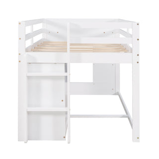 Loft Bed With Cabinet And Shelf