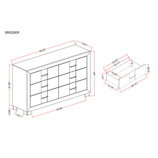Prime - 5 Piece Bedroom Set With LED Headboard