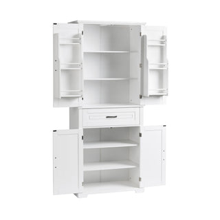 Bathroom Storage Cabinet With Doors And Drawer, Adjustable Shelf