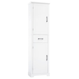 Tall Freestanding Bathroom Storage Cabinet With 2 Doors And Adjustable Shelves