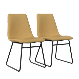 Elegant Upholstered Molded Chair (Set of 2) - Light Brown