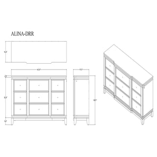 Adalid - Dresser With LED Light And Glittered Drawer Fronts - White