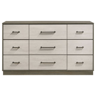Edmondson - 9 Drawer Dresser With Hidden Jewelry Tray - Natural / Gray