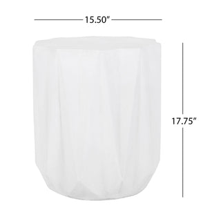 Outdoor Lightweight Concrete Side Table - Antique White