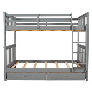 Bunk Bed With Ladders And 2 Storage Drawers