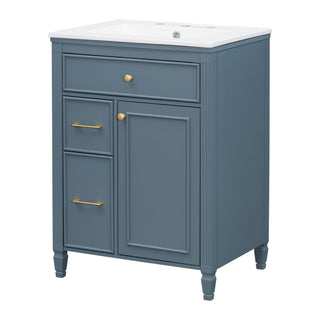 Freestanding Bathroom Vanity With Sink, Soft Close Door, Tip Out Drawer