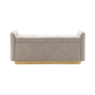 Upholstered Storage Bench With Safety Hinge
