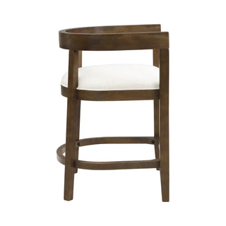 Modern Rubberwood Counter Stool Set With Upholstered Seats
