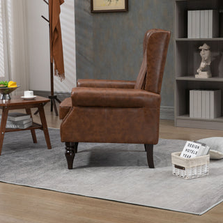 Modern Accent Armchair With Sturdy Wood Legs
