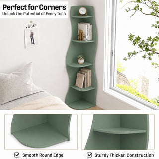 5 Tier S - Shaped Corner Shelf For Living Room