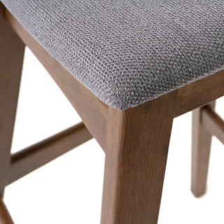 Mid Century Modern Bar Stool Set With Upholstered Seating