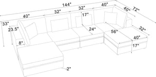 Upholstered Modular Sectional & Custom Configuration And Toss Pillows