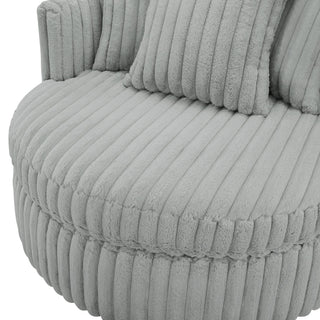 Mindy - Oversized Swivel Barrel Chair - Gray