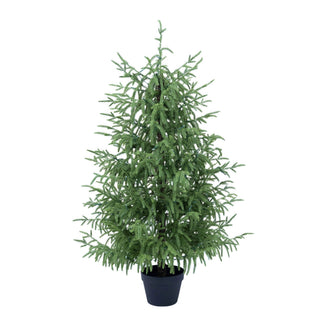 4 Piece Christmas Artificial Trees With Sturdy Bases, Pre Lit Wreath & Garland, Warm LED Lights, Indoor Holiday Decor - Green