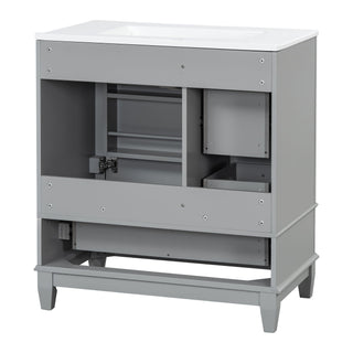 Freestanding Bathroom Vanity With Sink, Soft Close Door, 3 Drawers