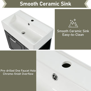 Modern Wall Mounted Bathroom Vanity With Sink, Soft Close Drawer, Adjustable Shelf, Toilet Paper Holder