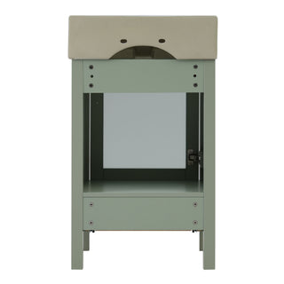 Bathroom Vanity With Ceramic Sink And Ample Storage, Ideal For Small Bathrooms