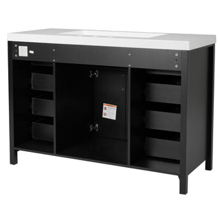 Bathroom Vanity With Sink, 2 Doors 8 Drawers, Soft Close System, Classic Design