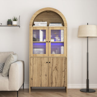 Modern Tech Inspired Dome Cabinet With LED Lighting