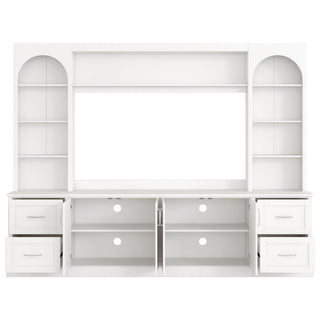 Arched Entertainment Center Wall Unit With Drawers, TV Stand
