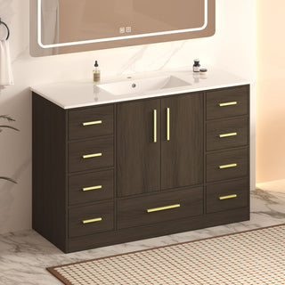 Bathroom Vanity With Abundant Storage 2 Soft Close Doors And 9 Drawers