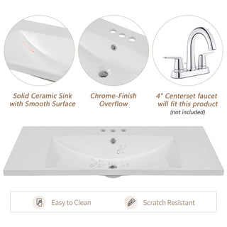 Modern Bathroom Vanity With Sink Combo, 6 Drawers And 1 Cabinet