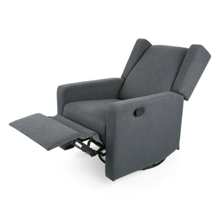 Landau Contemporary Fabric Upholstered Swivel Recliner