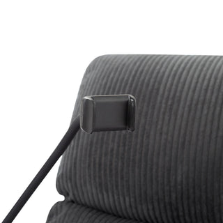 Adjustable Manual Recliner, Ergonomic Lounge Chair With Phone Holder And 2 Cup Holders