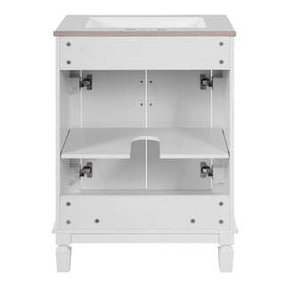 Bathroom Vanity With Top Sink, Cabinet With 2 Soft Closing Doors