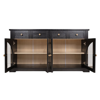 Sideboard Cabinet With 4 Drawers And 4 Arched Glass Doors