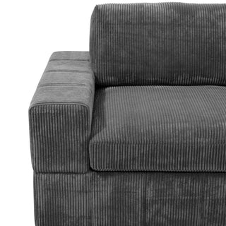 Oversized Modular Sectional Sofa Set With Loveseat & Ottoman, 6 Piece Living Room Furniture - Dark Gray
