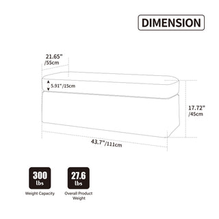 Wide Modern Upholstered Ottoman Foot Stool