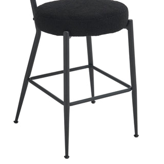 Modern Teddy Fabric Upholstered Bar Stools - Legs