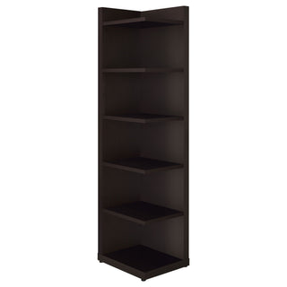 6 Tier Corner Bookcase - Cappuccino